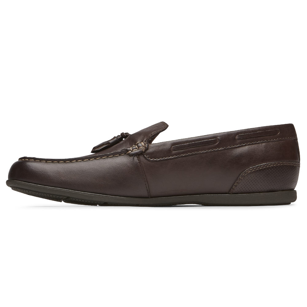 Mocassins Rockport Homem Marrom Escuro - Malcom Tassel - 71530SKLV